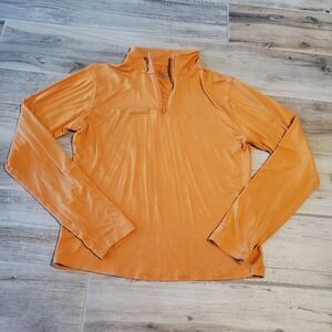 Horny Toad & Co Womens Orange 1/4 Zip Pullover Thumb Holes Jacket Athleisure Med